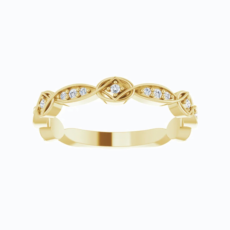 Marquise and Dot Diamond Anniversary Band, 14k Gold